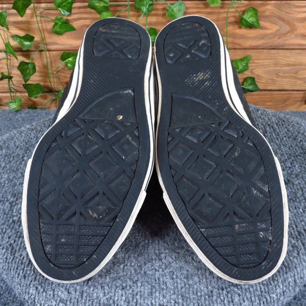 Converse High Street Mens Mid Top Sneaker Size 10.5 Lifestyle Black Leather - Picture 9 of 9